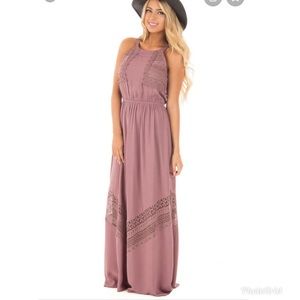 Mauve Maxi with crochet details SZ L